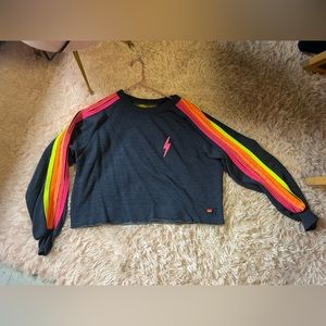 Aviator Nation Neon Strip Crew Neck